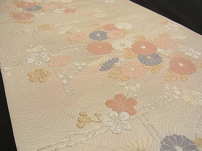 平和屋着物■六通柄袋帯 唐織 菊枝梅文 金銀糸 逸品 n-wb1144