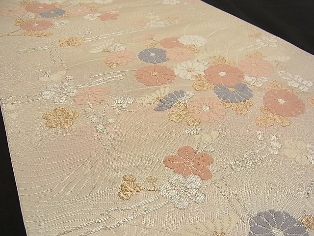 平和屋着物■六通柄袋帯 唐織 菊枝梅文 金銀糸 逸品 n-wb1144