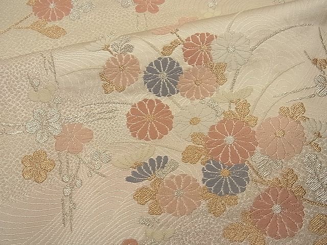 平和屋着物■六通柄袋帯 唐織 菊枝梅文 金銀糸 逸品 n-wb1144