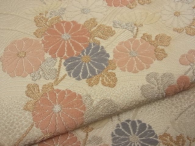 平和屋着物■六通柄袋帯 唐織 菊枝梅文 金銀糸 逸品 n-wb1144