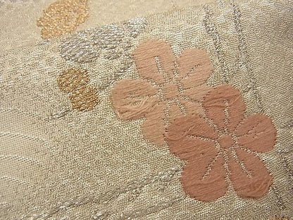 平和屋着物■六通柄袋帯 唐織 菊枝梅文 金銀糸 逸品 n-wb1144