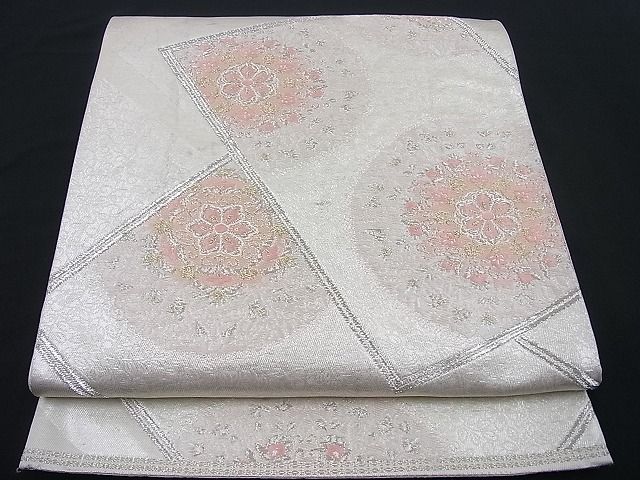 平和屋着物■六通柄袋帯 唐織 色紙重ね正倉院花文 金銀糸 逸品 n-wb1405