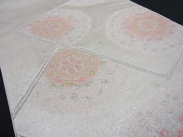 平和屋着物■六通柄袋帯 唐織 色紙重ね正倉院花文 金銀糸 逸品 n-wb1405
