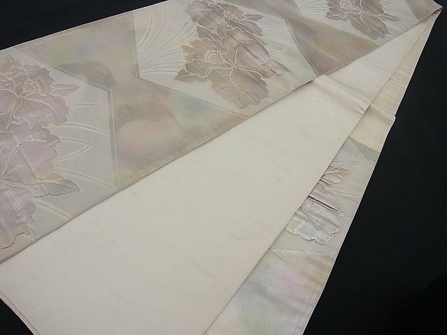 平和屋着物■六通柄袋帯 ふくれ織 草花文 金銀糸 逸品 n-wb1412