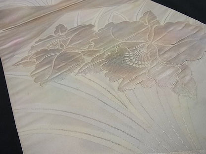 平和屋着物■六通柄袋帯 ふくれ織 草花文 金銀糸 逸品 n-wb1412
