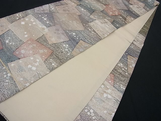 平和屋着物■六通柄袋帯 色紙重ね箔散らし 金銀糸 逸品 n-wb1415