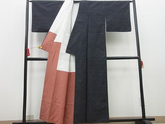 平和屋着物■上質な紬 菱吉祥文 逸品 n-wb1663