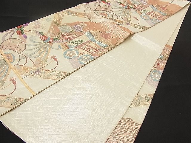 平和屋着物■佐賀錦 六通柄袋帯 能衣京祭文 金糸 逸品 n-wb1896