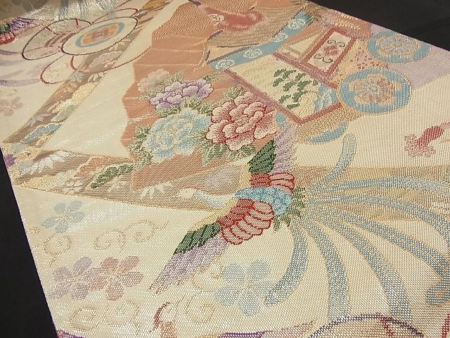 平和屋着物■佐賀錦 六通柄袋帯 能衣京祭文 金糸 逸品 n-wb1896