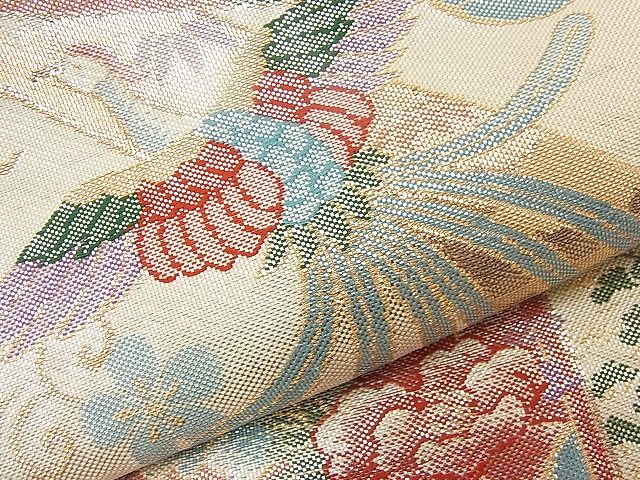 平和屋着物■佐賀錦 六通柄袋帯 能衣京祭文 金糸 逸品 n-wb1896