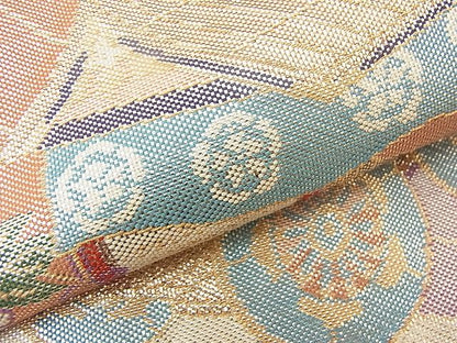 平和屋着物■佐賀錦 六通柄袋帯 能衣京祭文 金糸 逸品 n-wb1896