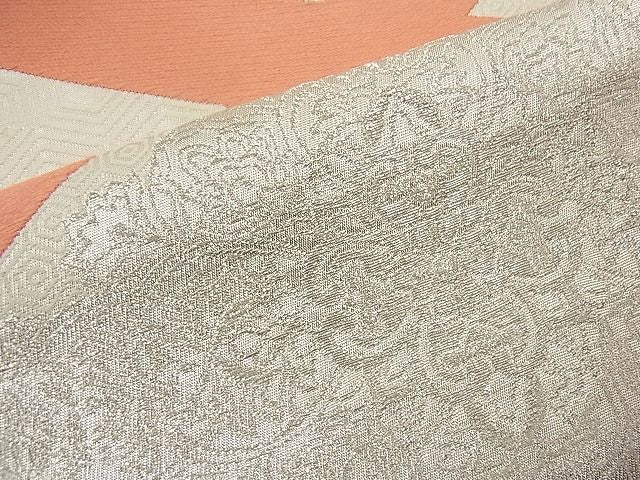 平和屋着物■六通柄袋帯 唐織 吉祥花菱文 銀糸 逸品 n-wb1927