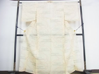 平和屋着物■夏物 お召 霞舞花文 逸品 wb3448