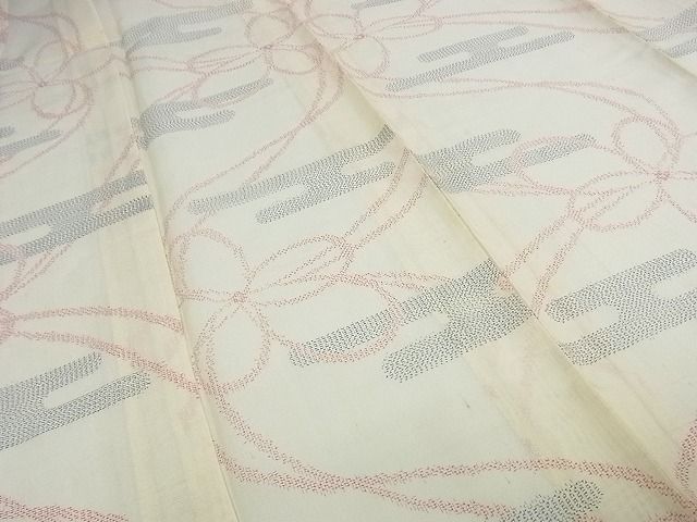 平和屋着物■夏物 お召 霞舞花文 逸品 wb3448