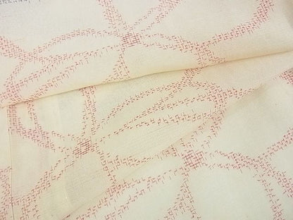 平和屋着物■夏物 お召 霞舞花文 逸品 wb3448