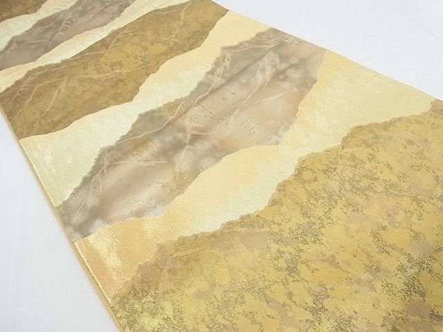 平和屋着物□六通柄袋帯 遠山霞文 金銀糸 逸品 wb6652