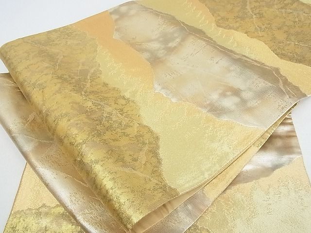 平和屋着物■六通柄袋帯 遠山霞文 金銀糸 逸品 wb6652