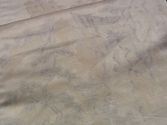 平和屋着物■六通柄袋帯 手描き 風景文 引箔 逸品 n-xg0008