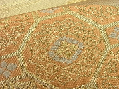 平和屋着物■六通柄袋帯 唐織 地紙吉祥花文 金糸 逸品 n-yc0945
