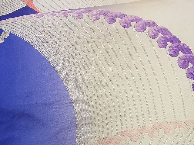 平和屋着物■六通柄袋帯 唐織 立波文 銀糸 逸品 n-yc1627
