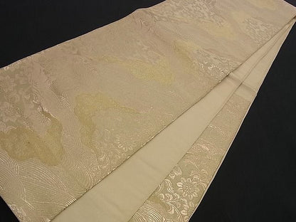 平和屋着物■六通柄袋帯 立波更紗花文 金糸 逸品 n-yc1765