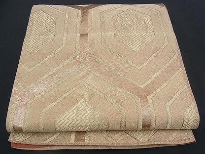 平和屋着物■六通柄袋帯 亀甲文 金糸 逸品 n-yc1816