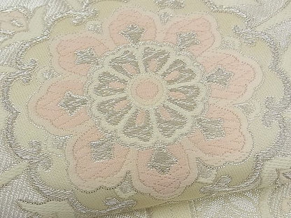 平和屋着物■六通柄袋帯 亀甲正倉院花文 銀糸 逸品 n-yc1824