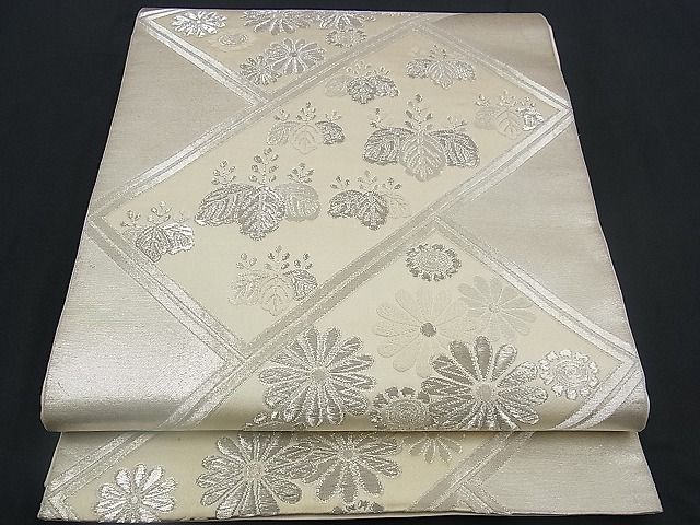 平和屋着物■六通柄袋帯 唐織 桐花文 銀糸 逸品 n-yc1827