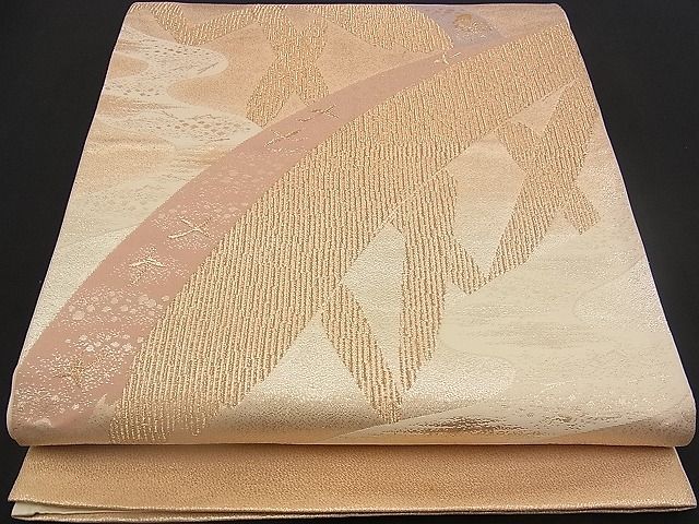 平和屋着物■西陣 六通柄袋帯 籬飛鳥文 金糸 逸品 n-yc1838