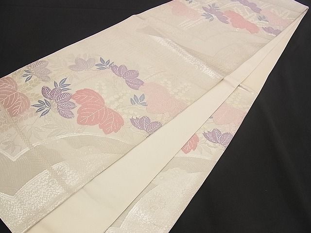 平和屋着物■六通柄袋帯 唐織 上呂錦 地紙桐花文 銀糸 逸品 n-yc1840