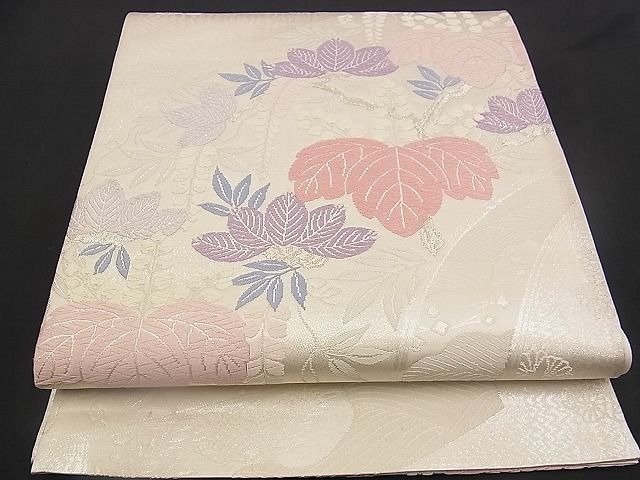 平和屋着物■六通柄袋帯 唐織 上呂錦 地紙桐花文 銀糸 逸品 n-yc1840