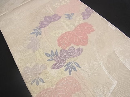 平和屋着物■六通柄袋帯 唐織 上呂錦 地紙桐花文 銀糸 逸品 n-yc1840