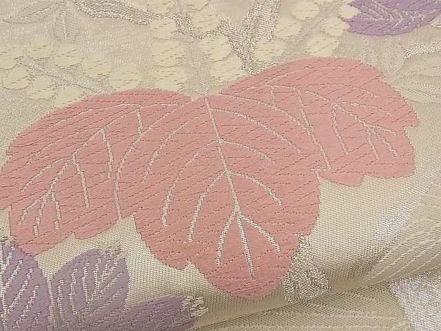 平和屋着物■六通柄袋帯 唐織 上呂錦 地紙桐花文 銀糸 逸品 n-yc1840