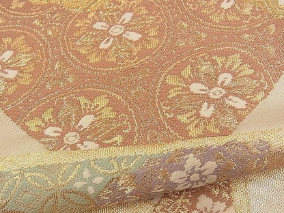 平和屋着物■六通柄袋帯 唐織 遠山色紙重ね吉祥文 金糸 逸品 n-yc1853