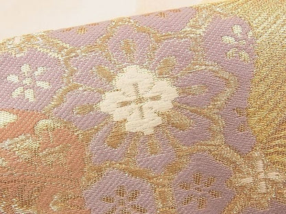 平和屋着物■六通柄袋帯 唐織 遠山色紙重ね吉祥文 金糸 逸品 n-yc1853