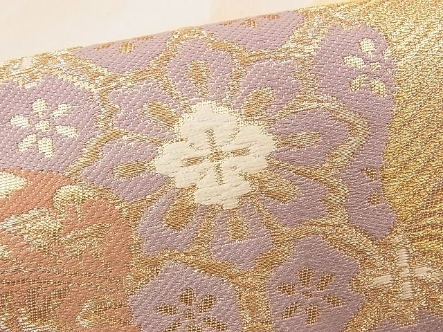 平和屋着物■六通柄袋帯 唐織 遠山色紙重ね吉祥文 金糸 逸品 n-yc1853