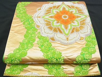 平和屋着物■六通柄袋帯 唐織 正倉院立涌花文 逸品 n-yc2371