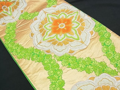 平和屋着物■六通柄袋帯 唐織 正倉院立涌花文 逸品 n-yc2371