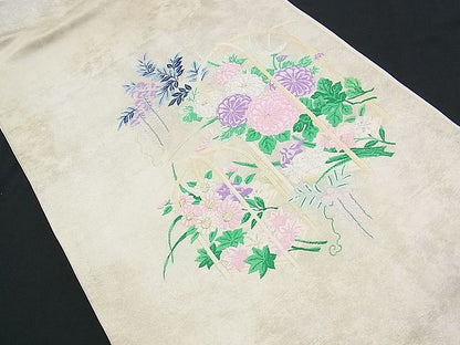 平和屋着物■六通柄袋帯 唐織 器物花文 金銀糸 逸品 n-yc2377