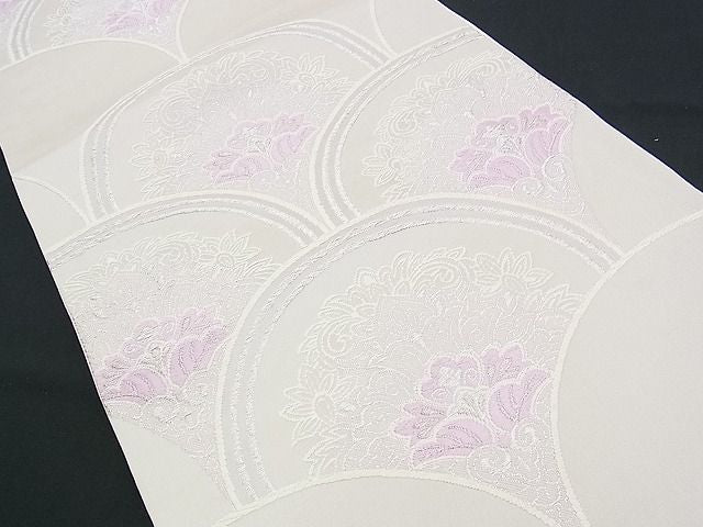 平和屋着物■六通柄袋帯 唐織 青海波更紗花文 銀糸 逸品 n-yc2430