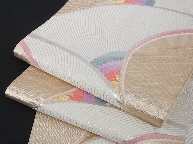 平和屋着物■六通柄袋帯 吉祥文様 金銀糸 正絹 逸品 A-yi1988