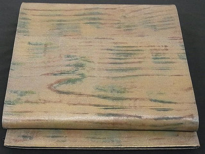 平和屋着物■六通柄袋帯 木目文様 正絹 逸品 A-yi2062