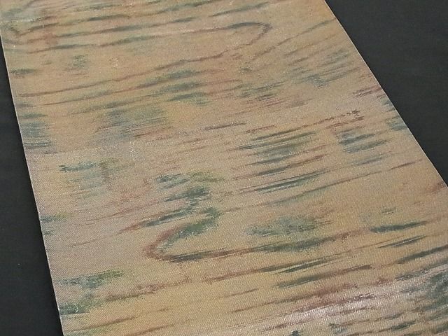 平和屋着物■六通柄袋帯 木目文様 正絹 逸品 A-yi2062