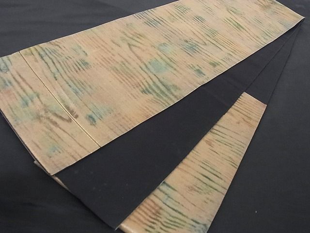 平和屋着物■六通柄袋帯 木目文様 正絹 逸品 A-yi2062