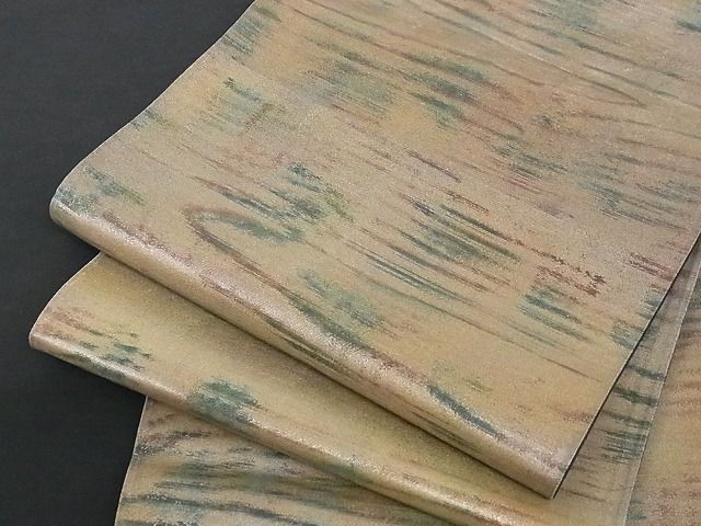 平和屋着物■六通柄袋帯 木目文様 正絹 逸品 A-yi2062