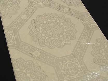 平和屋着物■六通柄 本袋帯 蜀江花文 純銀箔 正絹 逸品 A-yi2560