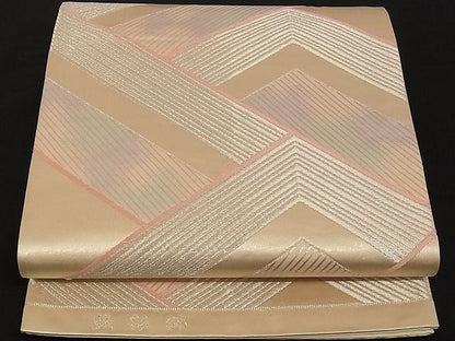 平和屋着物■六通柄袋帯 唐織 綾彩錦 松皮菱文 金銀糸 正絹 逸品 A-yi2792