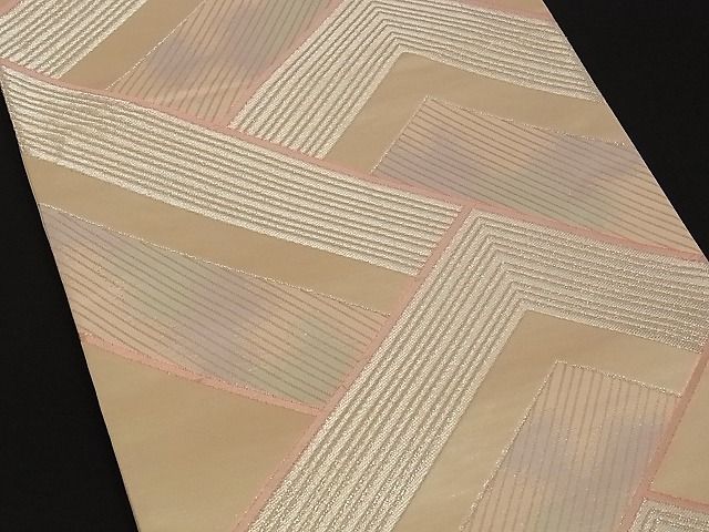 平和屋着物■六通柄袋帯 唐織 綾彩錦 松皮菱文 金銀糸 正絹 逸品 A-yi2792