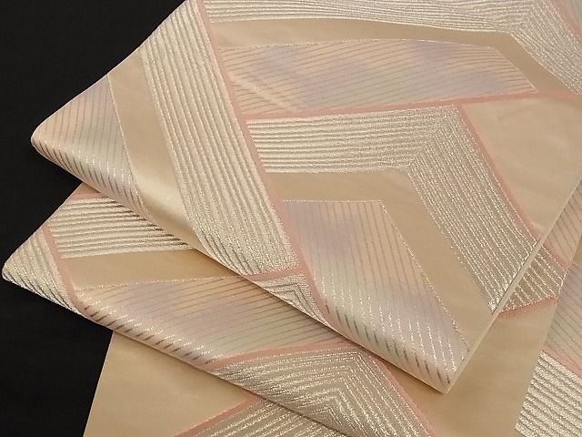 平和屋着物■六通柄袋帯 唐織 綾彩錦 松皮菱文 金銀糸 正絹 逸品 A-yi2792