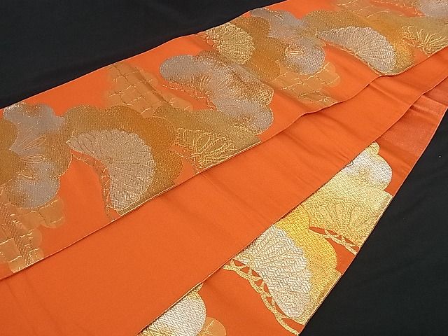 平和屋着物■六通柄袋帯 雲取り枝松文 金銀糸 逸品 yk0323